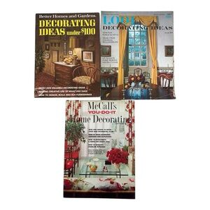 Vintage MCM Decorating Books Lot of 3 McCall's Better Homes & Gardens READ Art